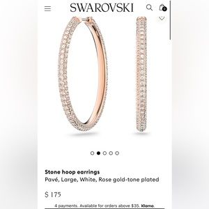 Swarovski Stone Hoops Rose Gold
